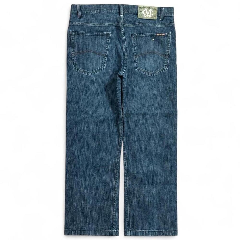 Vintage Marlboro Classics Men's Dark Wash Straight Leg Jeans Size 36X34